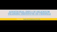 Seleinum Training Institute Chennai