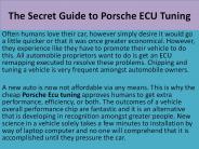 The Secret Guide to Porsche Ecu Tuning