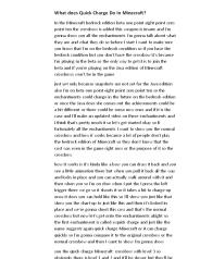 What does Quick Charge Do In Minecraft?