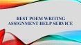 Best Poem Writing Assignment Help Service PowerPoint PPT Presentation
