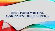 Best Poem Writing Assignment Help Service