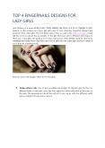 TOP 4 FINGERNAILS DESIGNS FOR LAZY GIRLS PowerPoint PPT Presentation