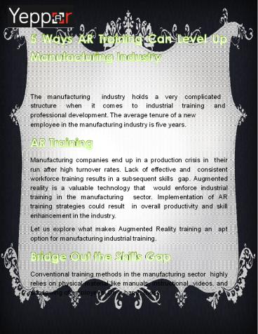 5 Ways AR Training Can Level Up Manufacturing Industry