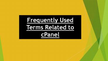 Frequently Used Terms Related to cPanel