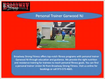 Personal Trainer Garwood NJ