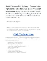 Blood Pressure 911 Reviews