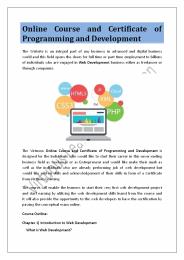 Online Course and Certificate of Programming and Development