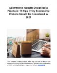 Ecommerce Website Design Best Practices: 15 Tips Every Ecommerce Website Should Be Considered In 2021 PowerPoint PPT Presentation