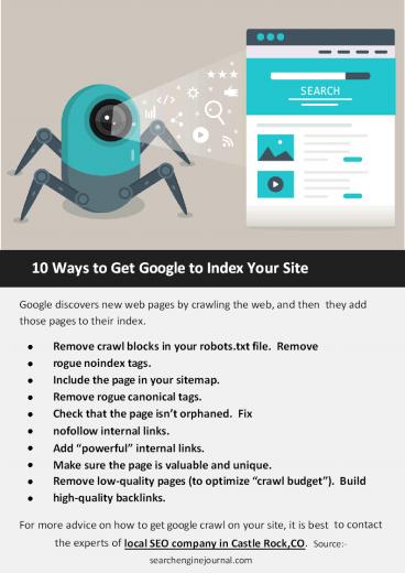 10 Ways to Get Google to Index Your Site