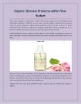 Organic Skincare Products within Your Budget (1) PowerPoint PPT Presentation