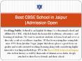 Best CBSE School in Jaipur |Admission Open PowerPoint PPT Presentation