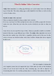 What Is Online Video Converter