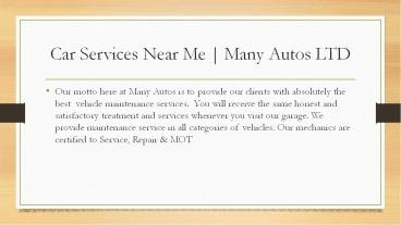 Car Service Near Me | MOT & Repair Centre | Vehicle Maintenance