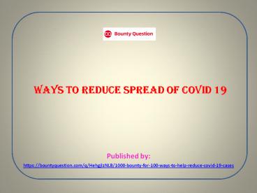 Ways to reduce spread of covid 19