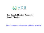 Best Detailed Project Report for Solar PV Project