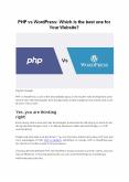 PHP vs WordPress: Which One is Best for Your Website Development PowerPoint PPT Presentation