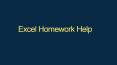 Excel Homework Help PowerPoint PPT Presentation