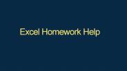 Excel Homework Help