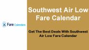 Southwest Air Low Fare Calendar