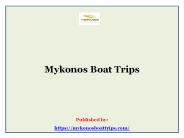 Mykonos Boat Trips