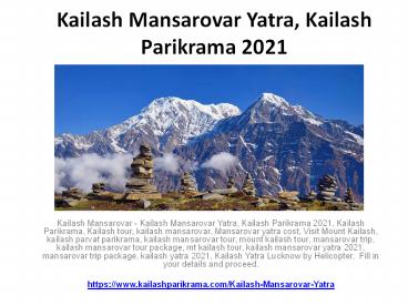 Kailash Mansarovar Yatra, Kailash Parikrama 2021