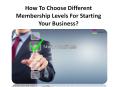 How To Choose Different Membership Levels For Starting Your Biz? PowerPoint PPT Presentation
