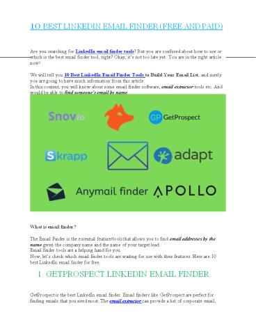 10 BEST LINKEDIN EMAIL FINDER (FREE AND PAID)