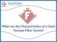 What are the Characteristics of a Good Vacuum Filter Screen? PowerPoint PPT Presentation