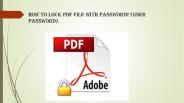 How to Lock PDF File with Password
