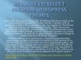 Reasons to select Premium WordPress Themes PowerPoint PPT Presentation