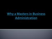 why a masters in administration