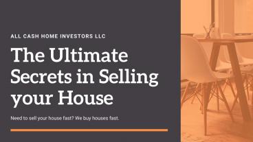 PPT – The Ultimate Secrets in Selling your House PowerPoint ...