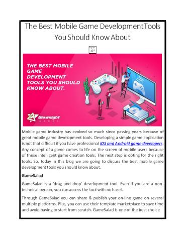The Best Mobile Game Development Tools You Should Know About