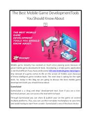 The Best Mobile Game Development Tools You Should Know About