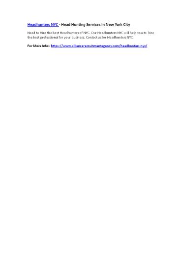 Headhunters NYC - Head Hunting Services in New York City (1)