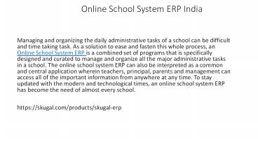 Online School System ERP India