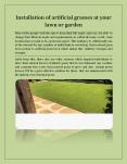 Installation of artificial grasses at your lawn or garden PowerPoint PPT Presentation
