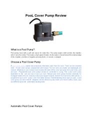 Pool Cover Pump Review