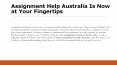 Assignment Help Australia From the Experts PowerPoint PPT Presentation