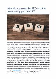 What do you mean by SEO and the reasons why you need it?