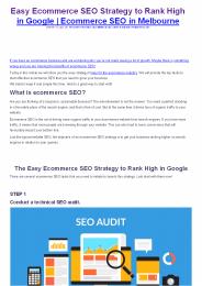 Easy Ecommerce SEO Strategy to Rank High in Google
