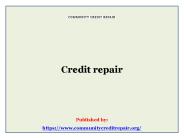 Credit repair