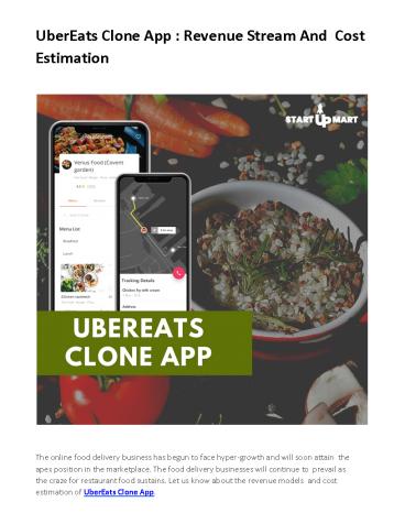 UberEats Clone App _ Revenue Stream And Cost Estimation