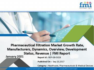 Pharmaceutical Filtration Market Growth, Overview, Competitive Landscape and Forecast by 2022 | FMI