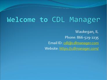 CDL Manager - CDL Management Software