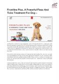 Frontline Plus, A Powerful Fleas And Ticks Treatment For Dog -Blog- canadapetwolrd PowerPoint PPT Presentation