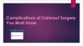 Complications of Cataract Surgery You Must Know PowerPoint PPT Presentation
