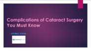 Complications of Cataract Surgery You Must Know