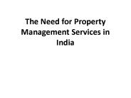 The Need for Property Management Services in India