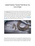 Latest Fashion Trends That Never Go Out of Style